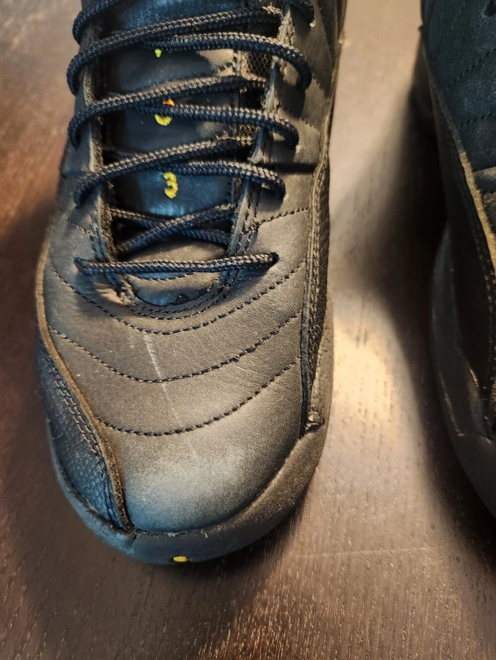 Jordan 13 Black and Gold High-Top Athletic Basketball Shoes.  See Pictures